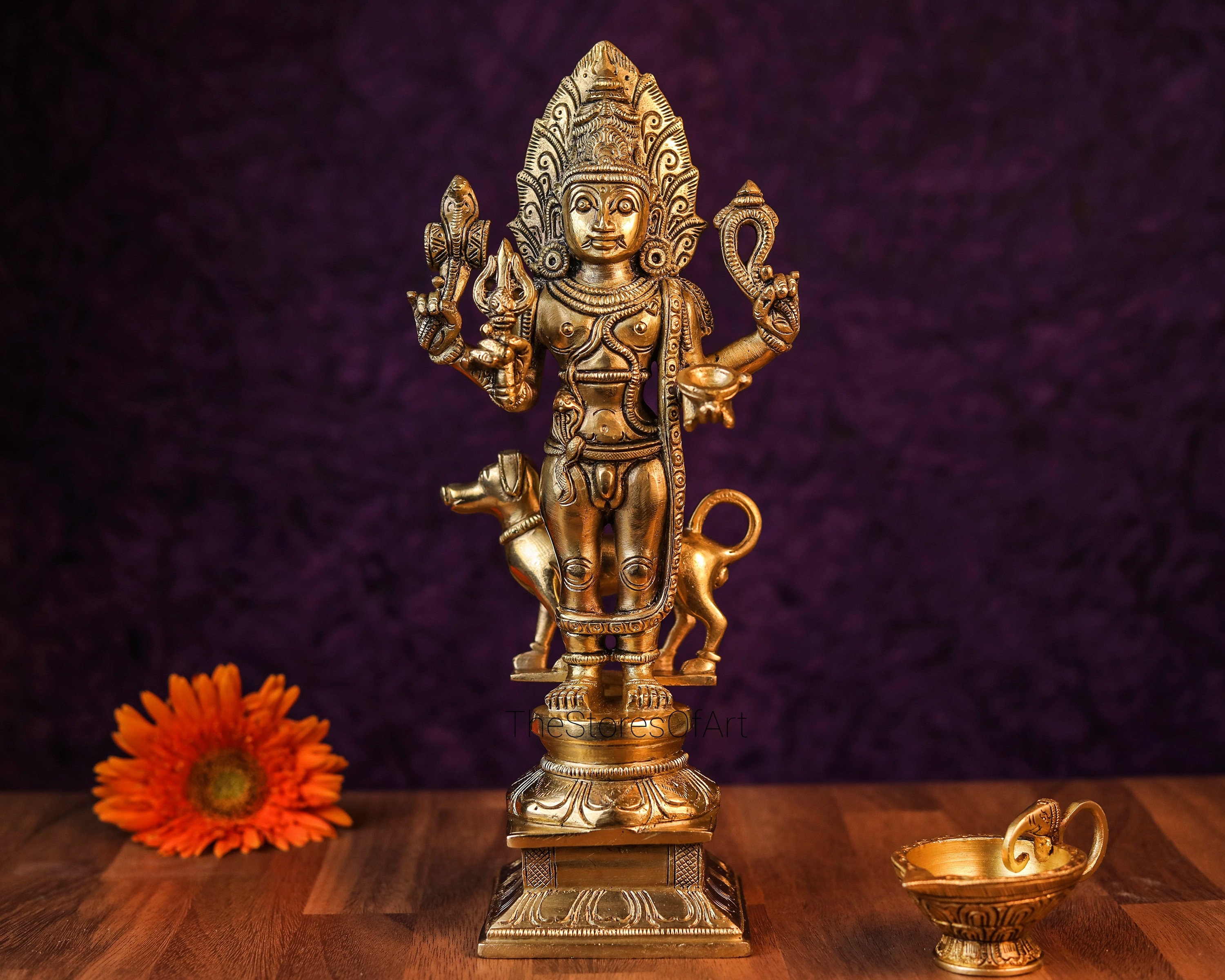 Bhairav Statue 11.5Inch Brass Maha kala Bhairava Statue Etsy