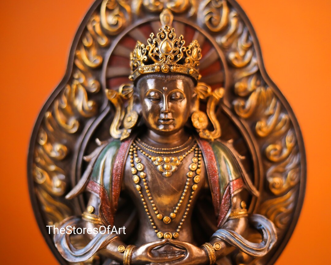 Buy Buddha Statue 28CM Bonded Bronze Meditation Lord Buddha Online ...