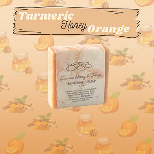 Handmade Soap-Turmeric, Orange, & Honey