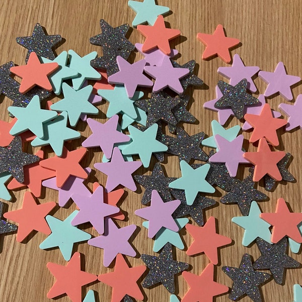 Reward Star Replacements, 1.5 inch Stars, Reward Jar, Classroom Incentive Jars, Classroom Decor, Glitter Star Replacements, Pastel Stars