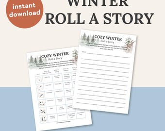 Winter Roll-A-Story afdrukbaar | Gezellig creatief schrijfspel voor kinderen