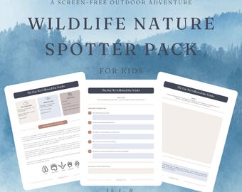 Wildlife-natuurspotterpakket voor kinderen | Afdrukbaar outdooravontuur (digitale download)