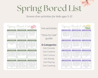 Activiteitenkaarten lente voor kinderen | Vervelingsbreker zonder scherm (144 activiteiten)