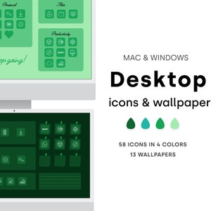 200+ Desktop icons Green Theme | Desktop organizer, Desktop wallpaper, Desktop background, Desktop folder icons, Macbook wallpaper