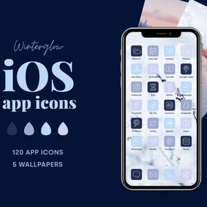 Winter iOS 16 app Icons Pack and wallpapers | Icon Aesthetic Pack | iOS 16 App Covers & Home Screen