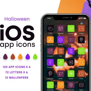 Halloween iOS 16 App Icons Pack and wallpapers | Icon Aesthetic Pack | iOS 16 App Covers & Home Screen