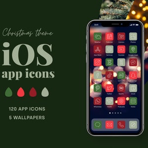 Christmas iOS 16 App Icons Pack | Icon Aesthetic Pack | iOS 16 App Covers, Wallpaper & Home Screen