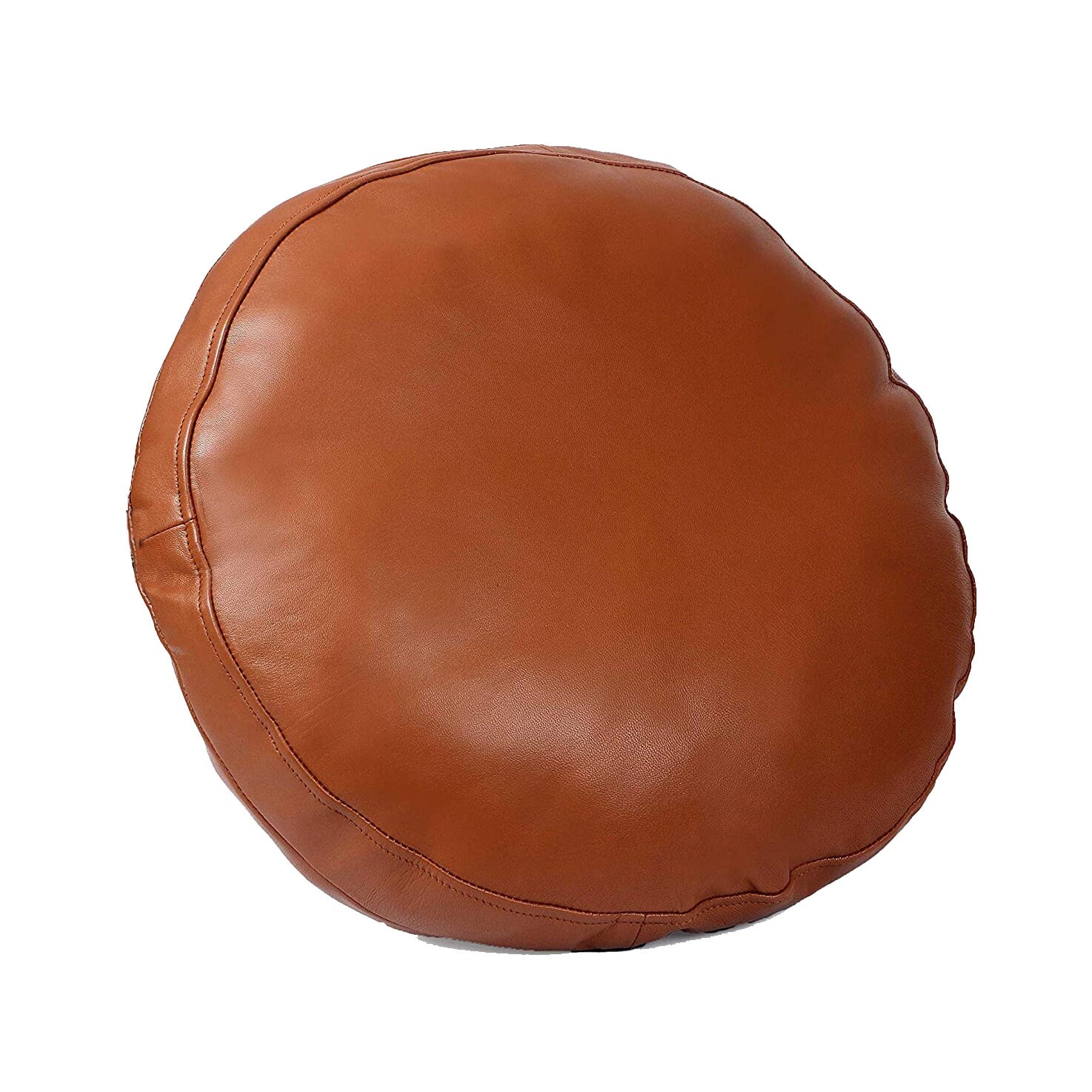 Genuine Leather Round Pillow Covers Soft Leather Cushion Etsy