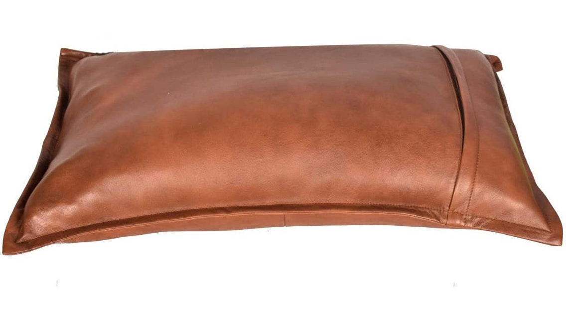 Genuine Leather Pillow Cover Cushion Pillow Cover Living Etsy