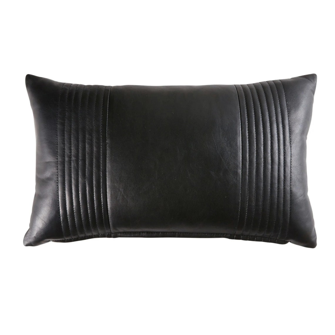 Black Genuine Leather Pillow Cover Cushion Pillow Cover Etsy