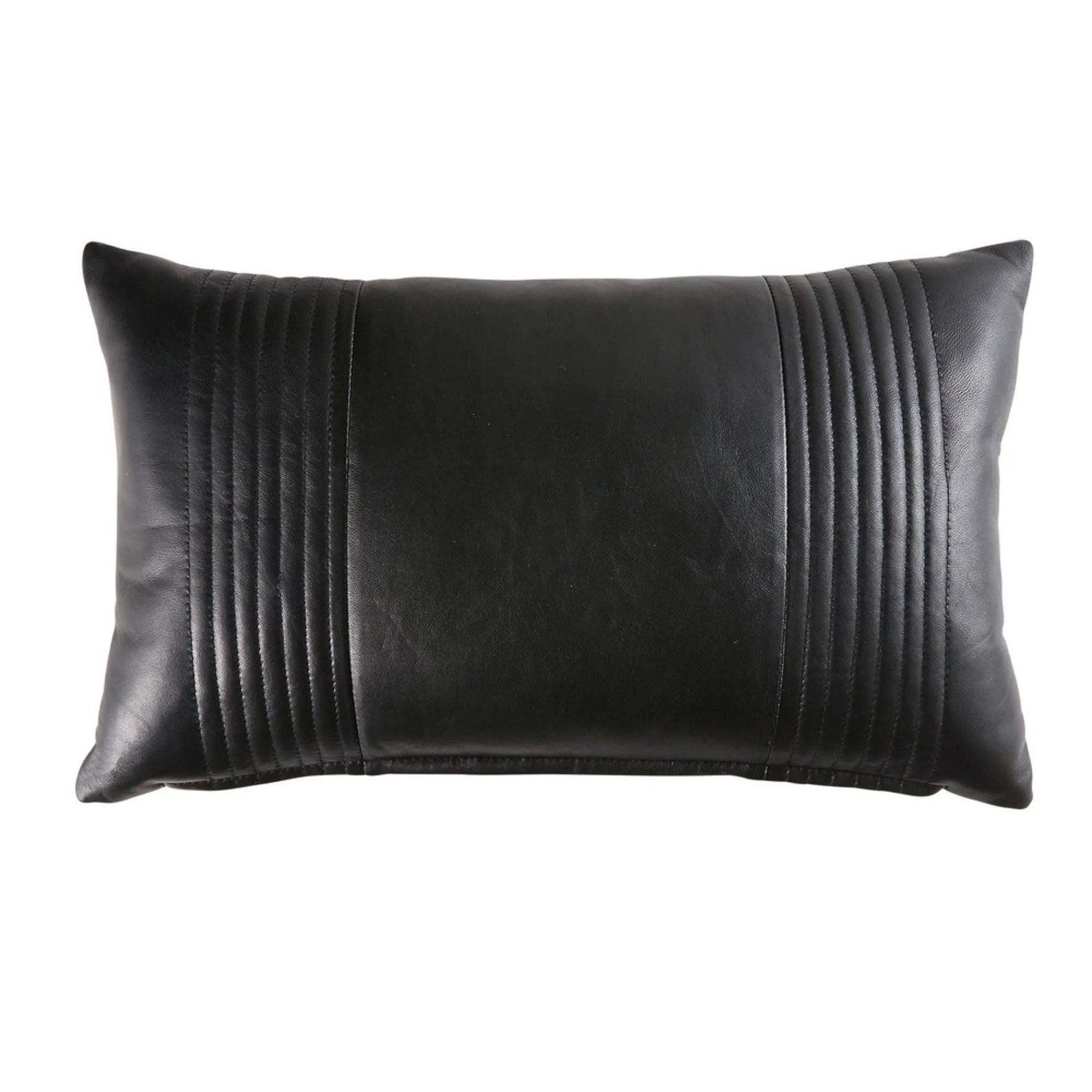 Black Genuine Leather Pillow Cover Cushion Pillow Cover Etsy
