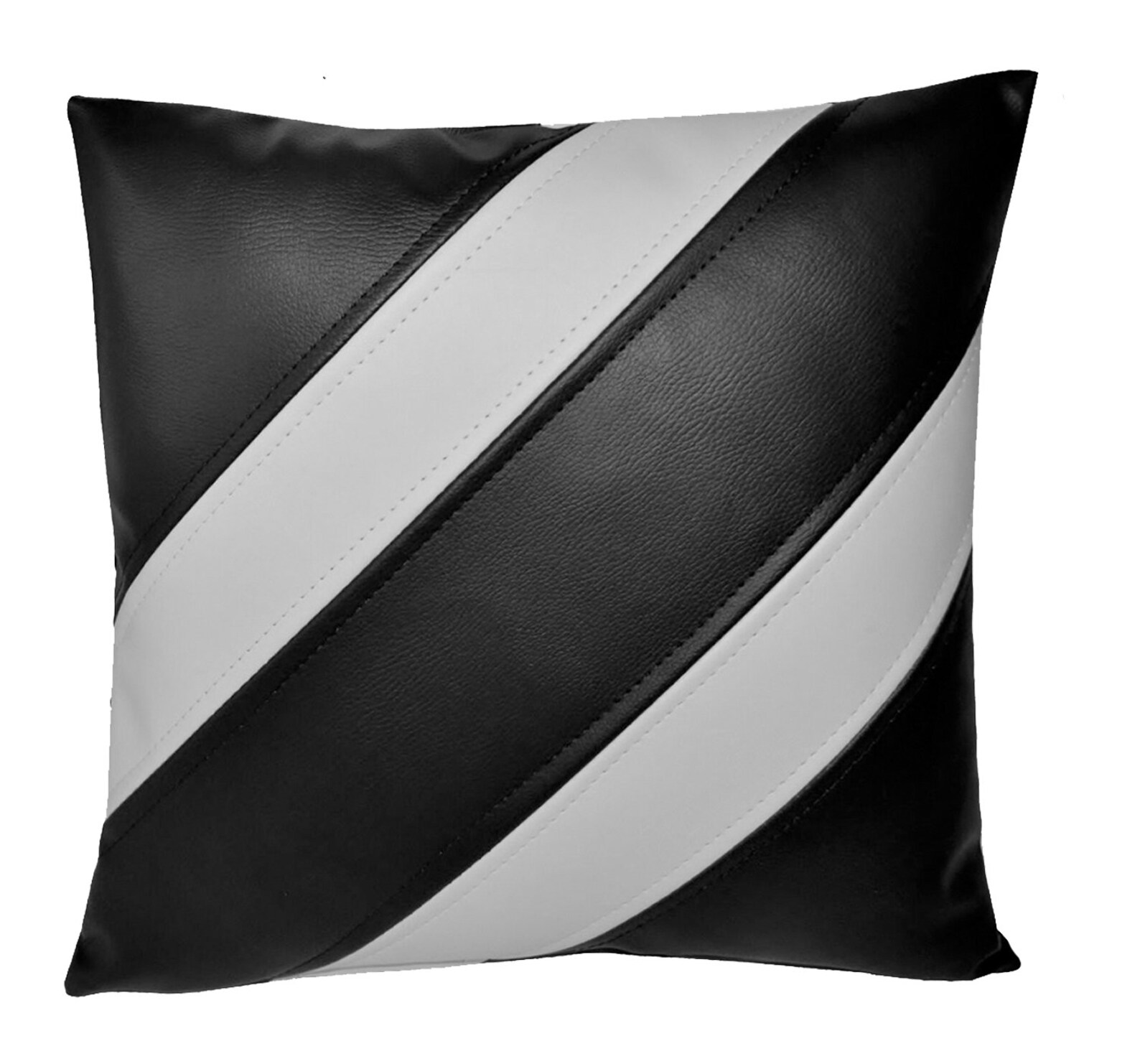 Black & White Genuine Leather Cushion Covers Soft Leather Etsy