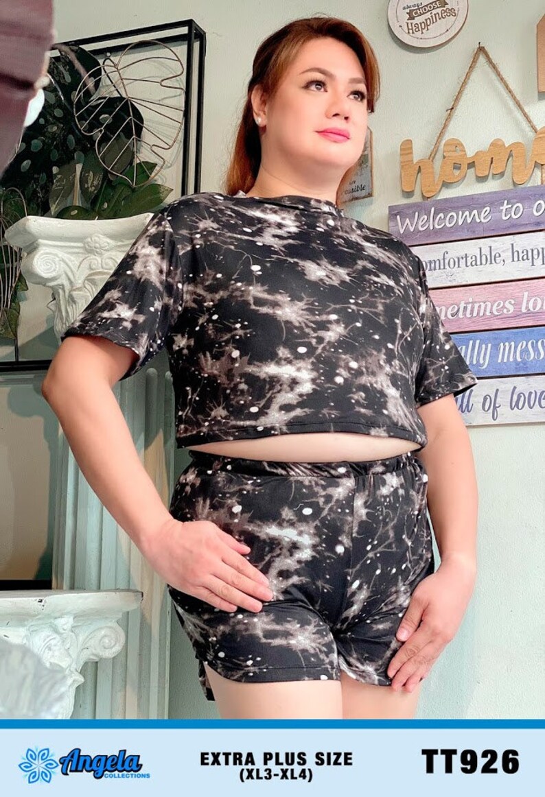 Rhezz Tie Dye Short und CropTop Serie 920 Extra Plus Größe ...