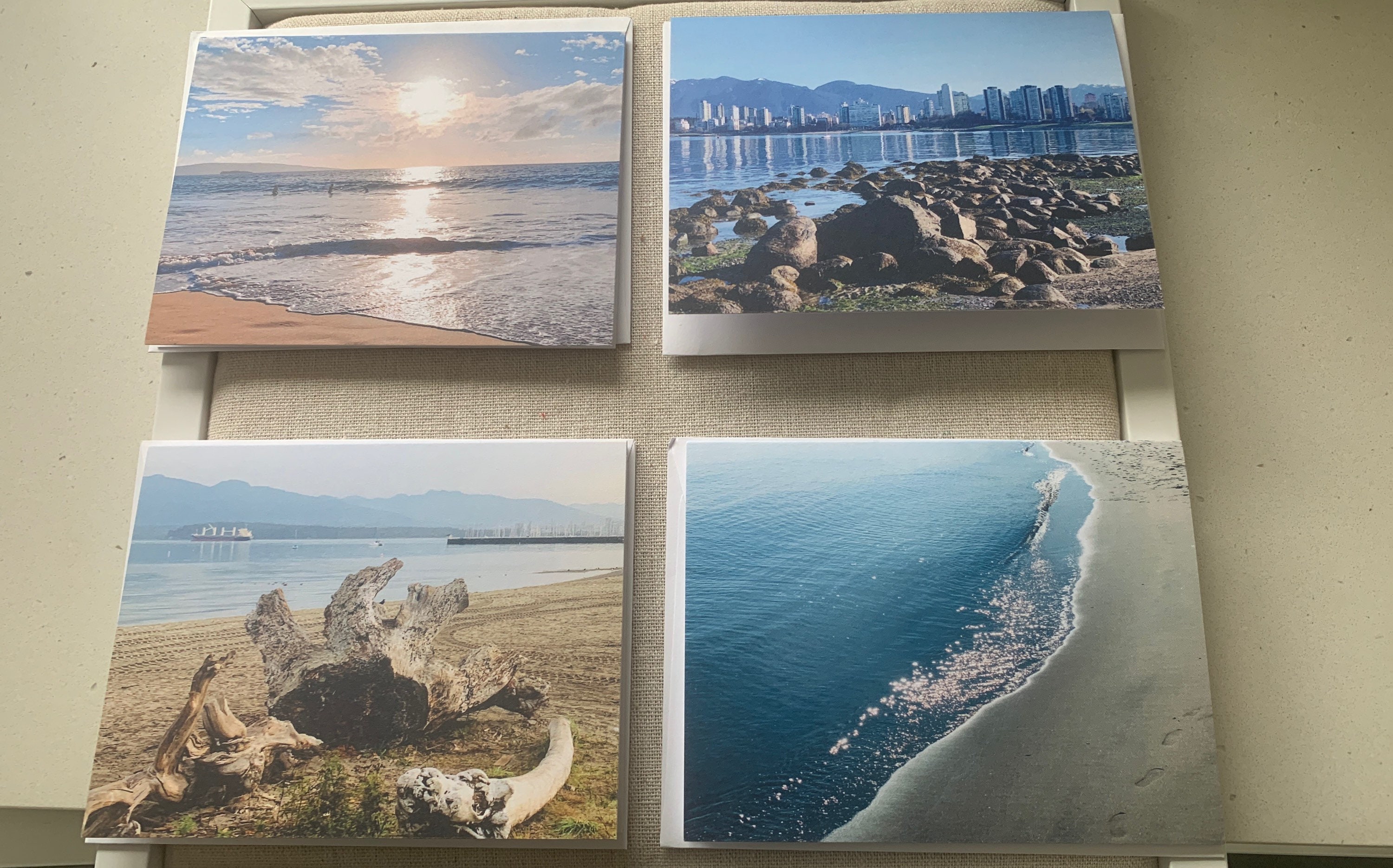 Set of 5 Blank Beach Greeting Cards Etsy