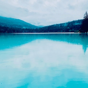 Cartão de felicitações de Whistler, pôster impresso de Whistler, cartão de felicitações de Whistler azul e branco, impressão de Whistler British Columbia, Canadá