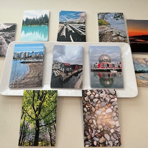 Vancouver Postcard Set,  British Columbia, Beach Postcards, Travel Postcards, City Postcards, Set of 5, Nature Painting, Nature Photography