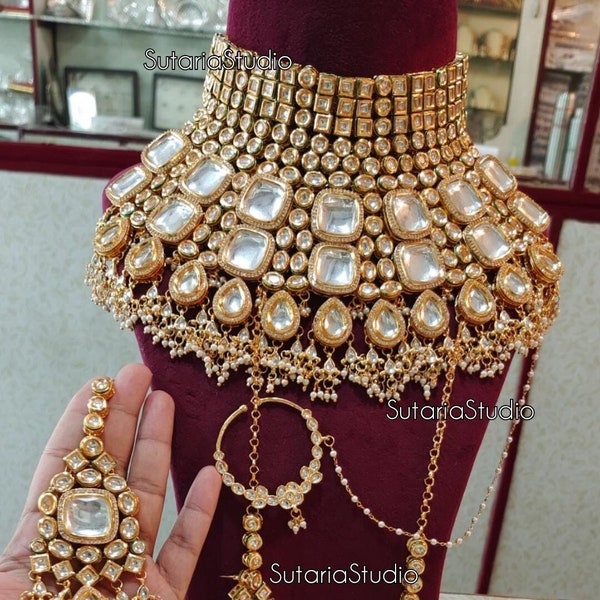 Jodha Akbar kundan bridal set, Royal kundan set, maroon kundan bridal necklace, bridal kundan necklaces, sabyasachi inspired kundan jewelry