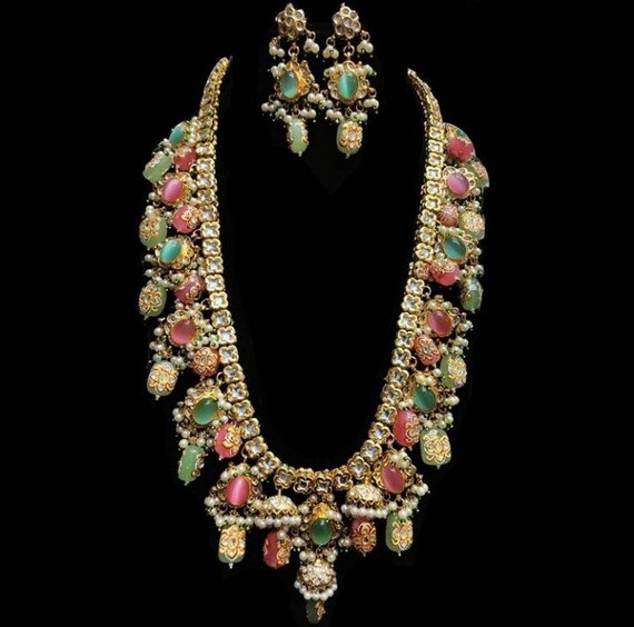 Designer kundan haar blue kundan haar 