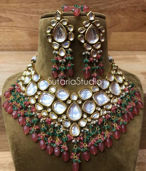 Gold Plated Kundan Earrings Chandbali Designer Indian Bridal Jewelry  Pakistani | eBay