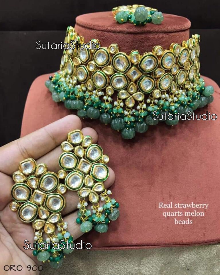Royal Green Kundan Choker Designer 