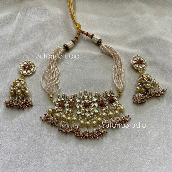 Pachi Kundan Choker Green Kundan Choker 