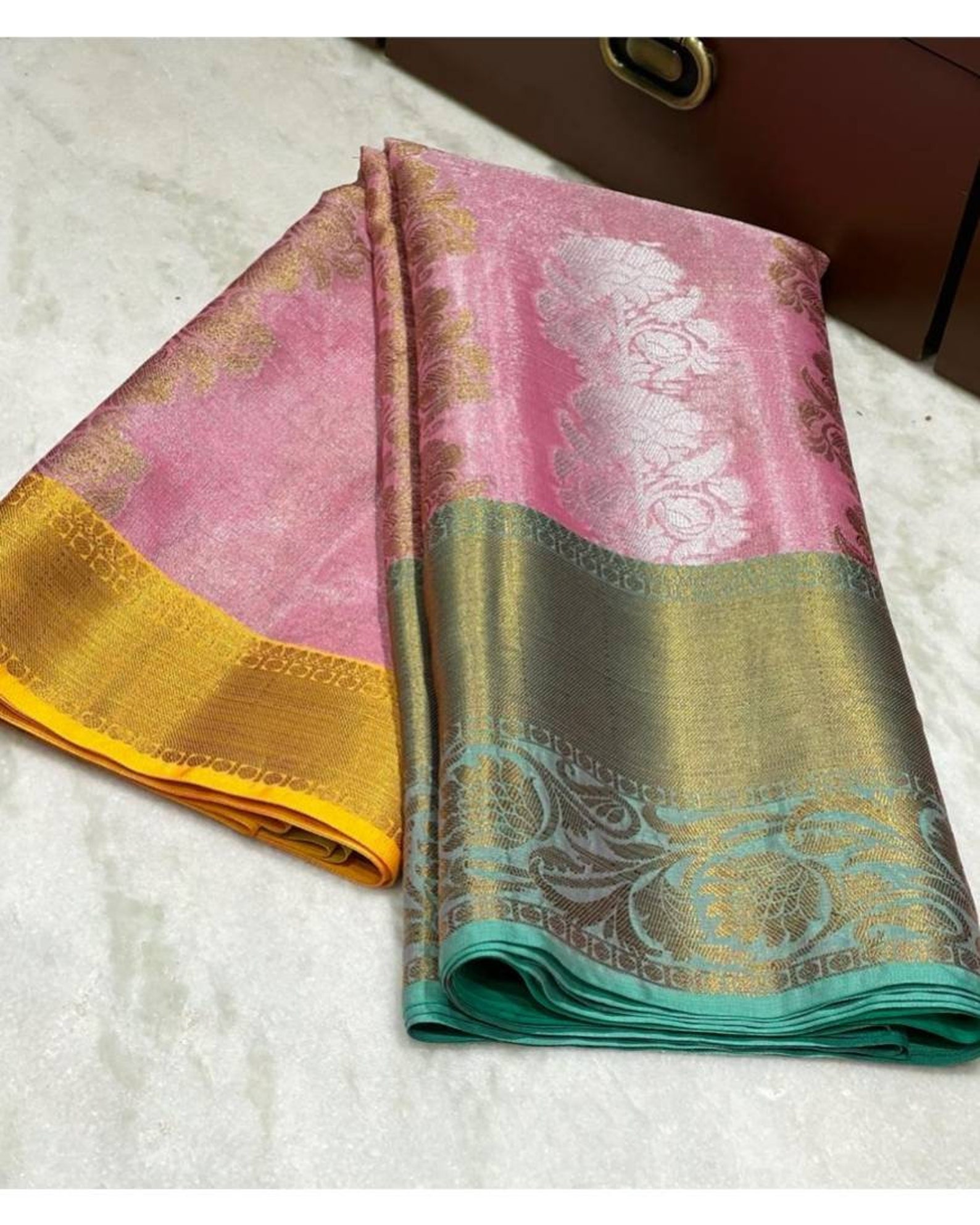 Banarasi soft tissue silk saree golden zari banarasi saree Etsy