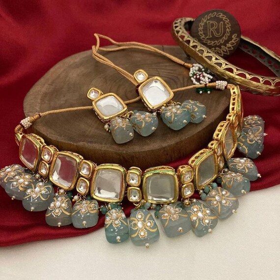 Tanjore Kundan Choker Set Simple Kundan 