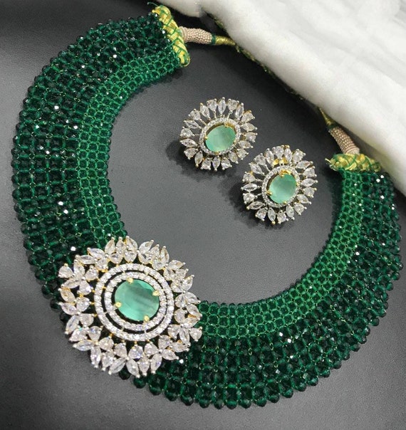 Ad Stone Necklace Indian Jewellery 