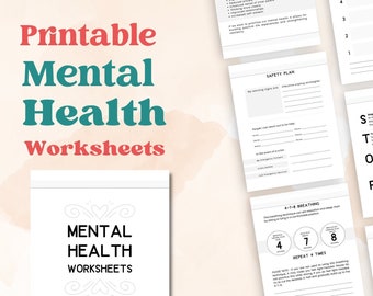 Mental Health Worksheets | Coping Skills and Anxiety Tracking Workbook | Printable PDF