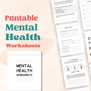 Mental Health Worksheets Coping Skills and Anxiety Tracking Workbook