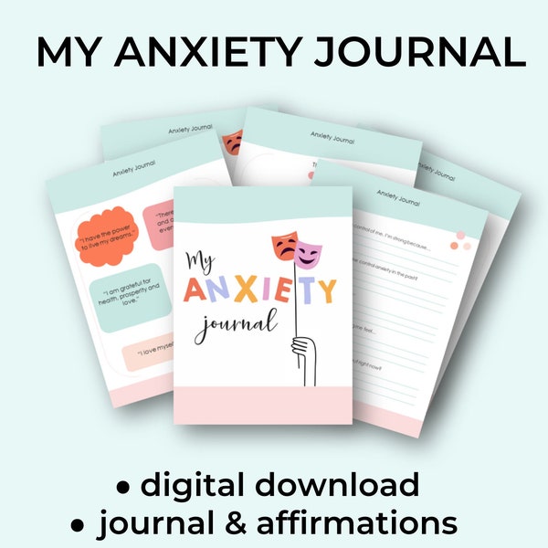 Printable Anxiety Journal | Guided Anxiety Prompts | Daily Affirmations