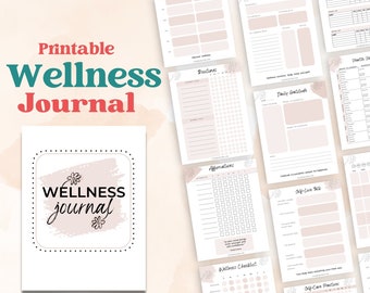 Printable Wellness Journal | Self-Care Planner | Wellness Habit Tracking Workbook
