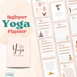 Beginner Yoga Planner | Printable Yoga Session Tracker | Daily Yoga Wellness Intentions and Practice