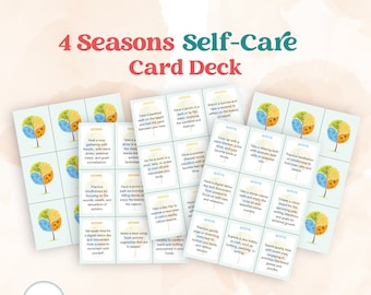 Four Seasons Self-Care Activities Card Deck | Print at Home Winter, Spring, Summer, Autumn Self Care Cards