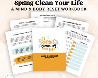 Spring Clean Your Life | Printable Mind and Body Reset Workbook | Springtime Wellness and Self-Care