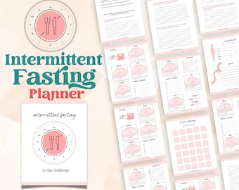 Intermittent Fasting Planner | Printable Fasting Lifestyle Organizer | 30 Day IF Challenge