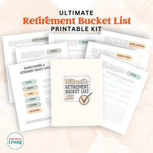 Ultimative Bucket List Kit zum Ruhestand | Druckbarer Planer für das Leben in vollen Zügen genießen nachdem du in den Ruhestand gehst
