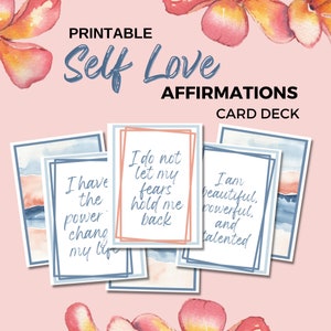 Druckbare Selbstliebe Affirmation Kartendeck | 99 Positive Affirmationen für die Selbstliebe