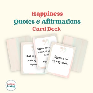 Cree citas de felicidad y tarjetas de afirmaciones/imprima una baraja de tarjetas en casa para aumentar la alegría y mejorar la mentalidad