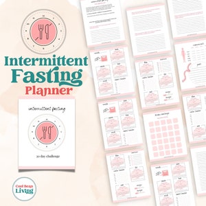 Intermittent Fasting Planner | Printable Fasting Lifestyle Organizer | 30 Day IF Challenge
