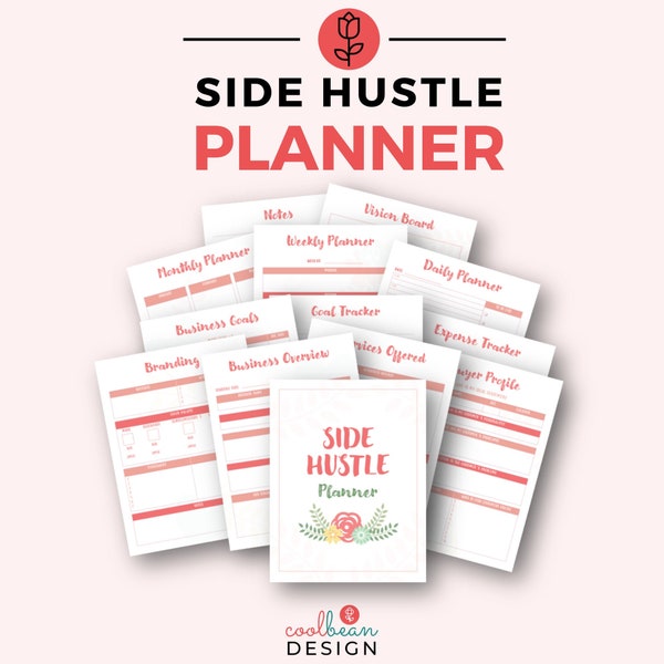 Printable Side Hustle Planner | Business & Buyer Profile | Track Expenses | Monthly, Weekly, Daily Planning | A4, A5, Letter PDF