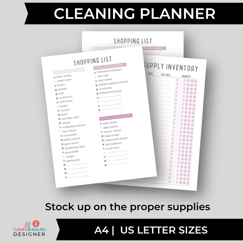 printable all-season cleaning planner