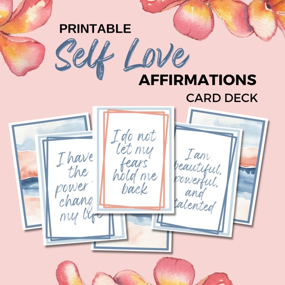 Printable Self Love Affirmation Card Deck 99 Positive - Etsy