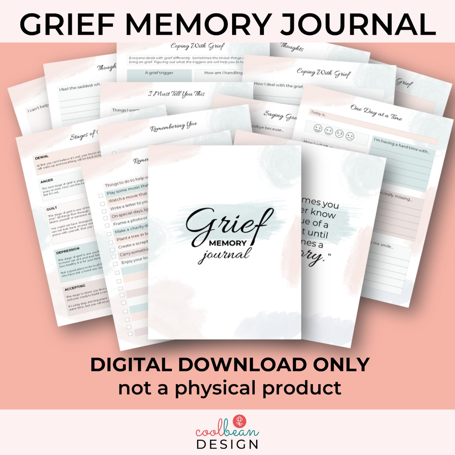 Grief Journal Printable Grief Therapy Grief and Loss | Etsy