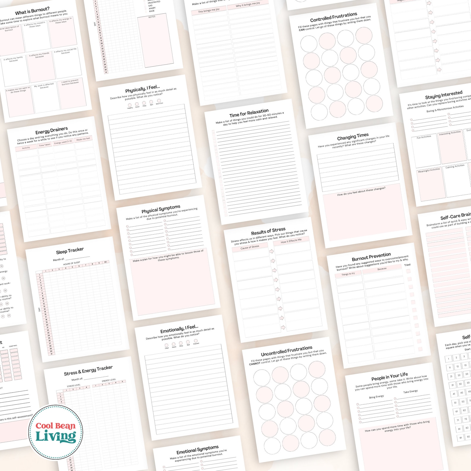 Burnout Recovery Workbook | Printable Stress Management Worksheets for ...