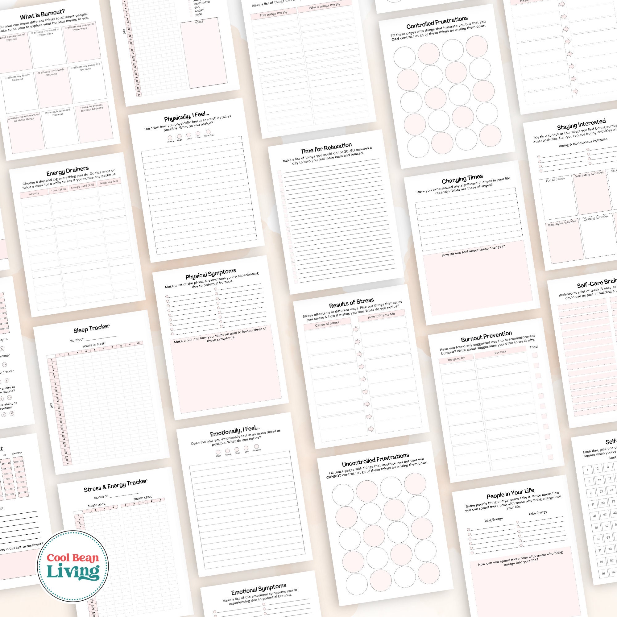 Burnout Recovery Workbook | Printable Stress Management Worksheets for ...