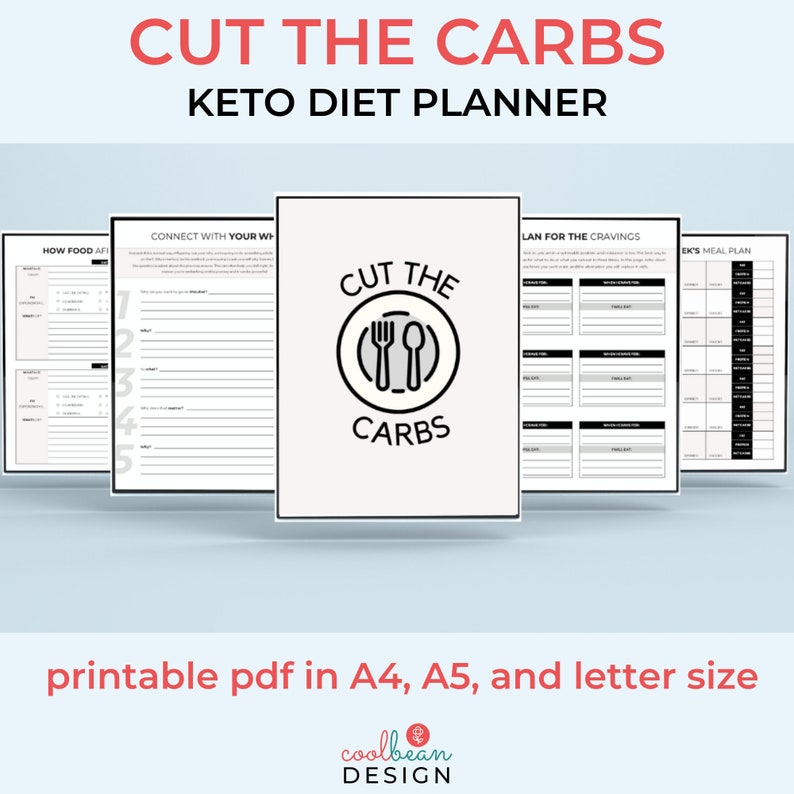 Printable Cut the Carbs Planner Keto Diet Planner Lowcarb Weight Loss