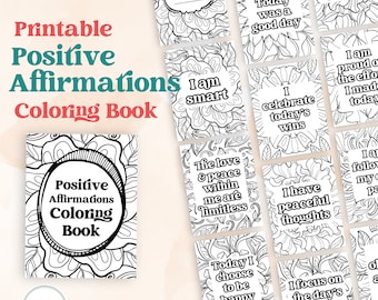 Positive Affirmations Coloring Book | Adult Color Pages for Inspirational Art Therapy