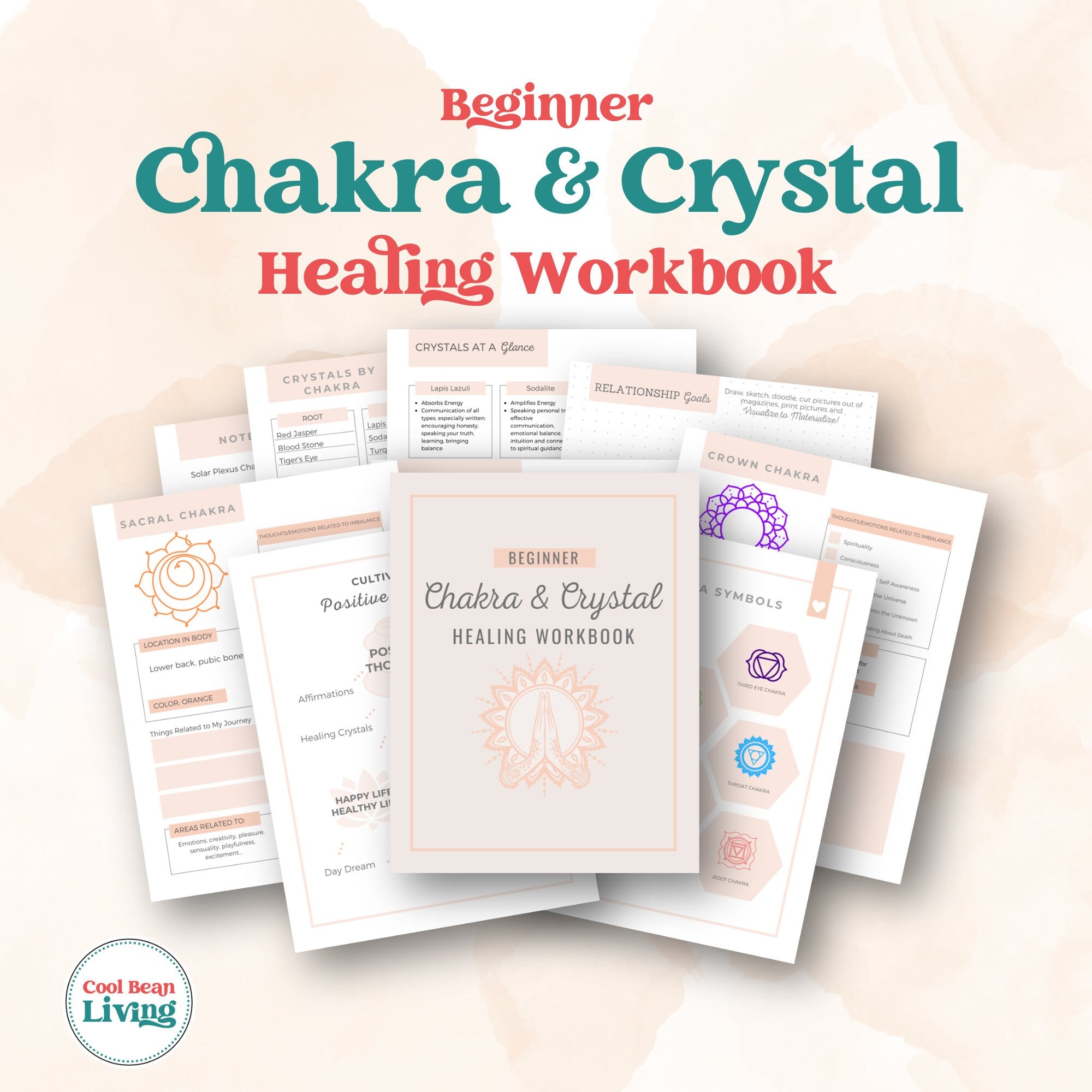 Beginners Chakra &amp; Crystal Healing Workbook Printable - Etsy