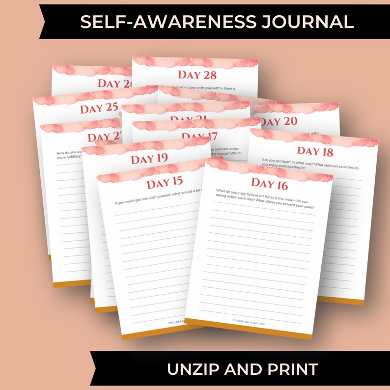 printable self-awareness journal